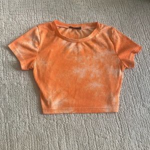 Orange tie-dye cropped tee shirt